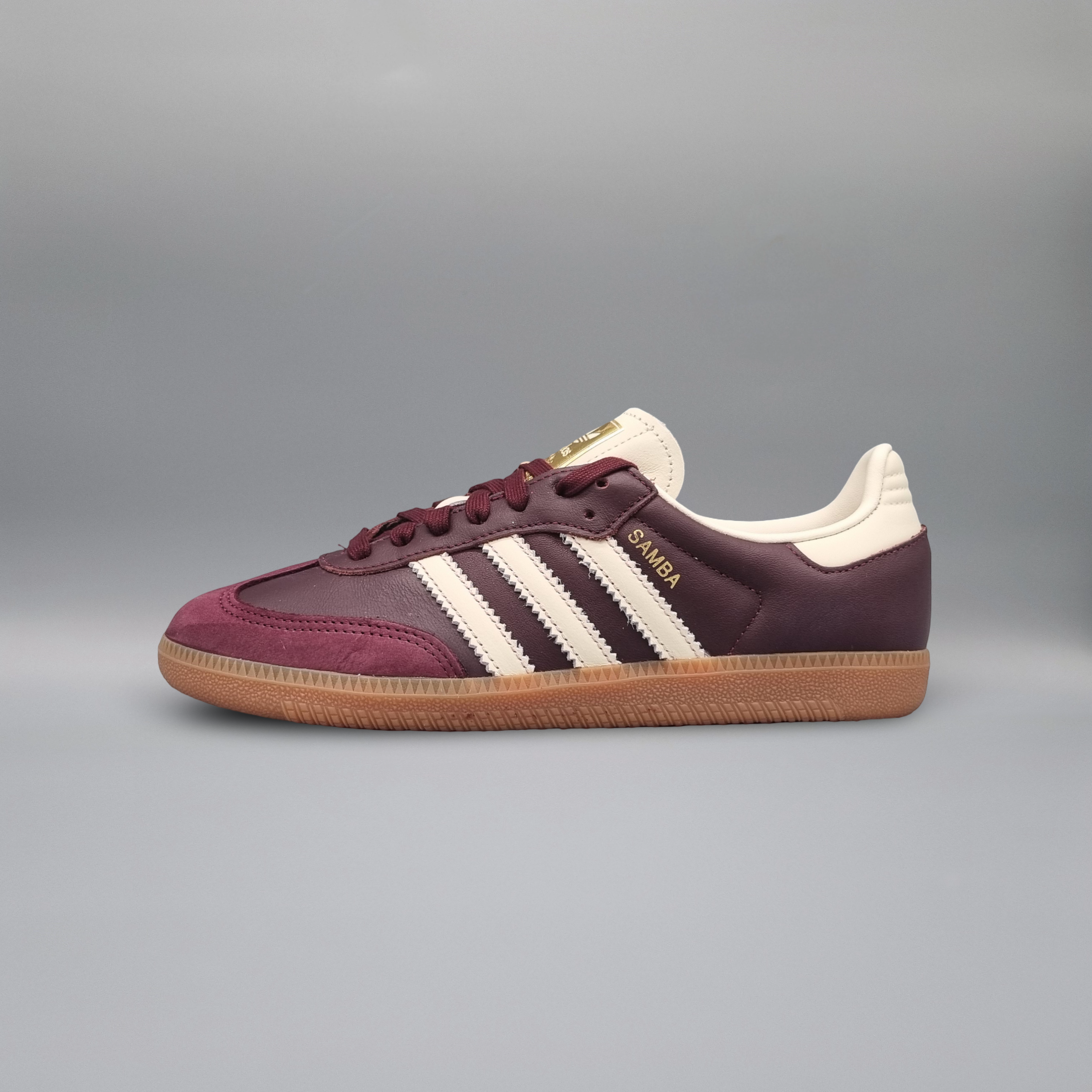 adidas Samba OG Maroon Gold Metallic (Womens)