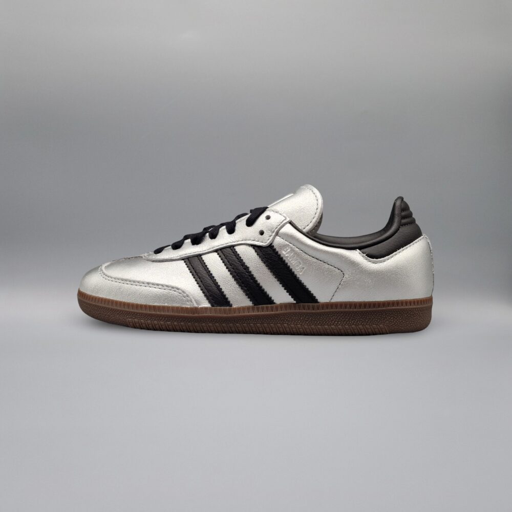 adidas Samba OG Silver Metallic Black Gum (Womens)