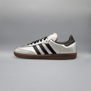 adidas Samba OG Silver Metallic Black Gum (Womens)