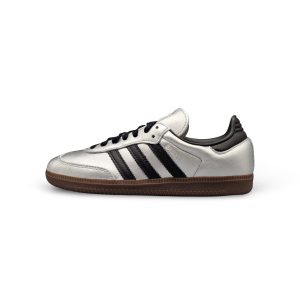adidas Samba OG Silver Metallic Black Gum (Womens)