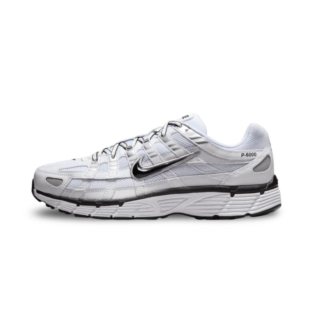 Nike P-6000 White Metallic Silver Black
